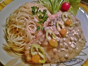 csirkemell tejszínes gombával1